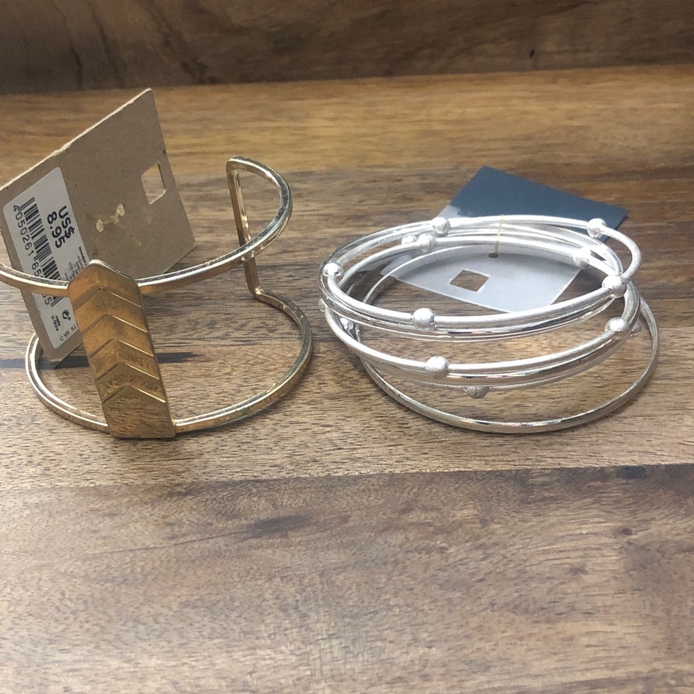 Old Navy Gold and Silver Mixed Metal Bracelets Set